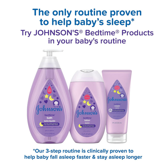 Johnson's Bedtime Baby Bath with Soothing NaturalCalm Aromas, Hypoallergenic & Tear-Free Liquid Baby Bath Formula, No Parabens, Sulfates, Dyes, or Phthalates, 27.1 fl. oz
