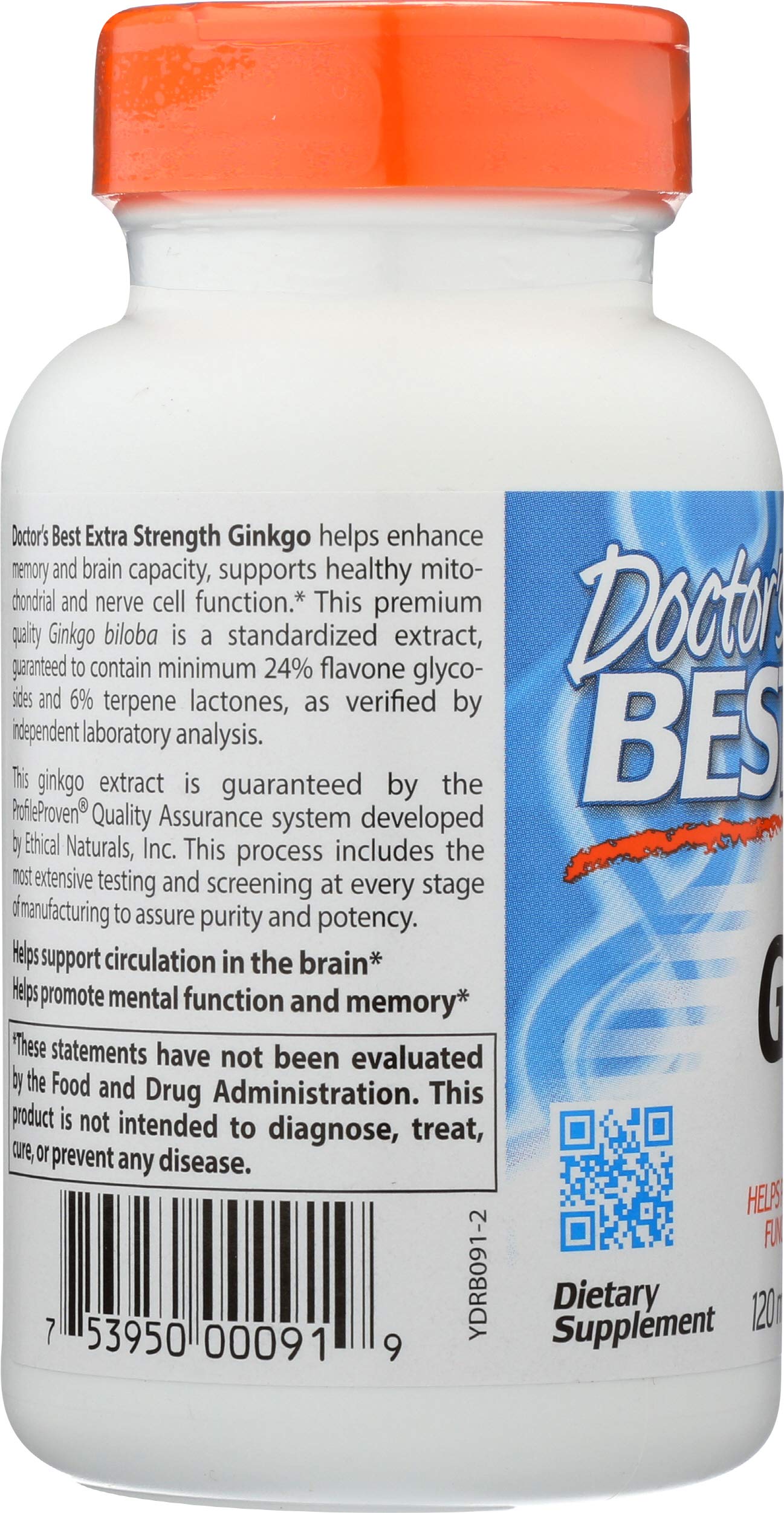 Doctor's Best, Extra Strength Ginkgo, 120 mg, 120 Veggie Caps