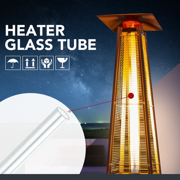 Pamapic Glass Tube Replacement for 4-Sided Pyramid Heater，49.5 inch Tall