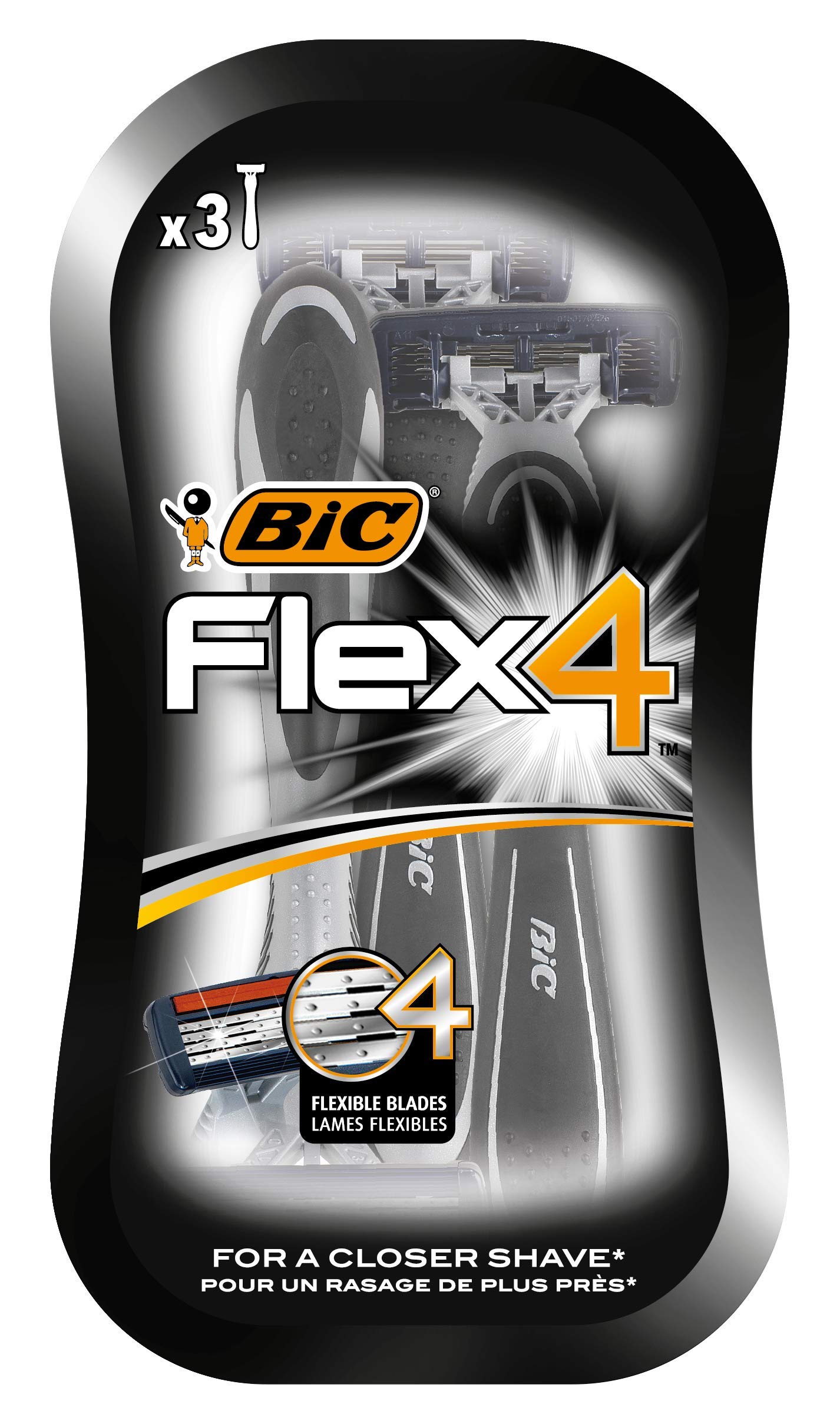 Bic Flex 4 Men Razors - Disposable Razors With Four Nano-Tech, Moveable Blades For Ultra Close Shave