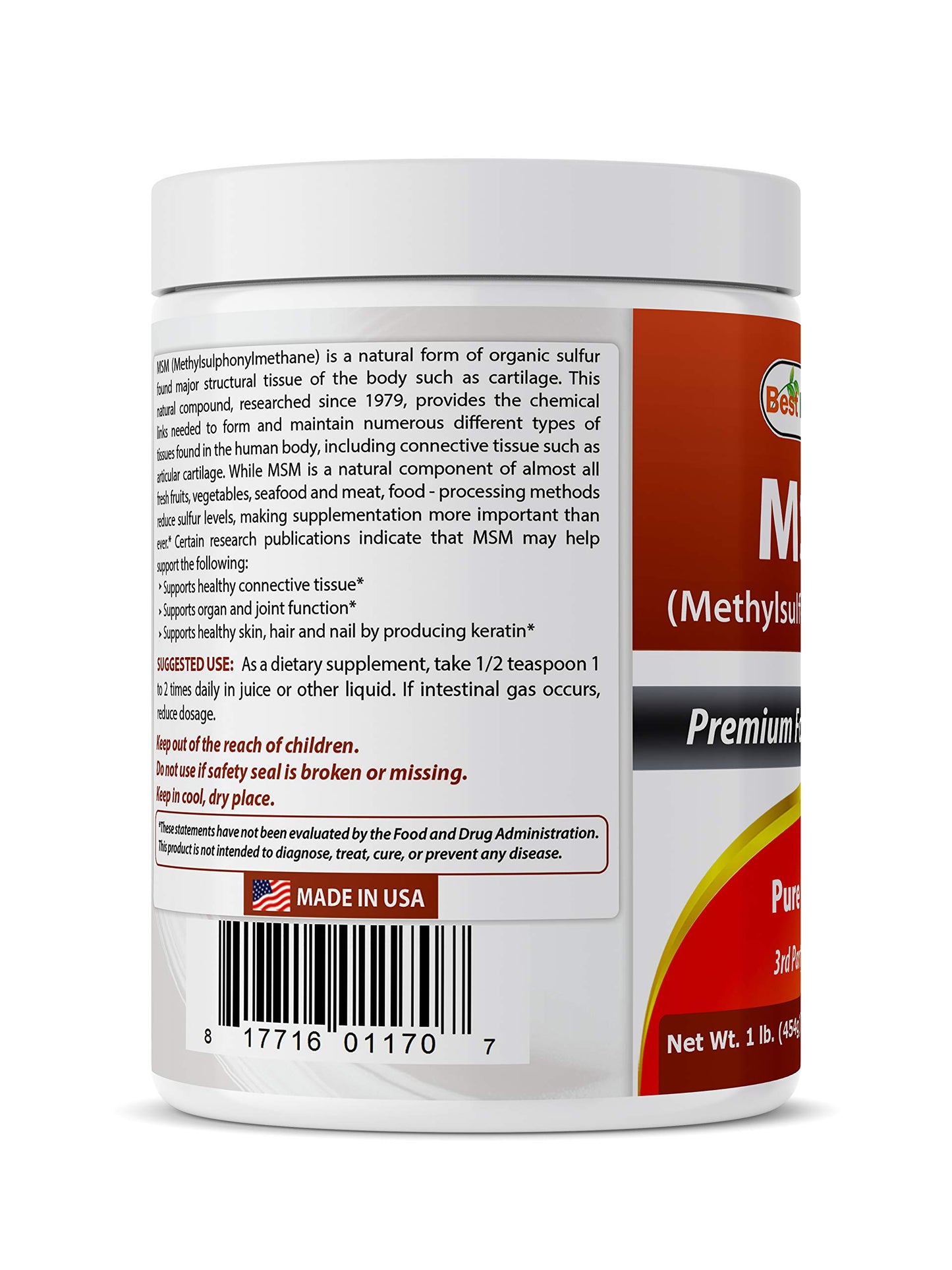 Best Naturals 100% Pure MSM Powder, 1Lb