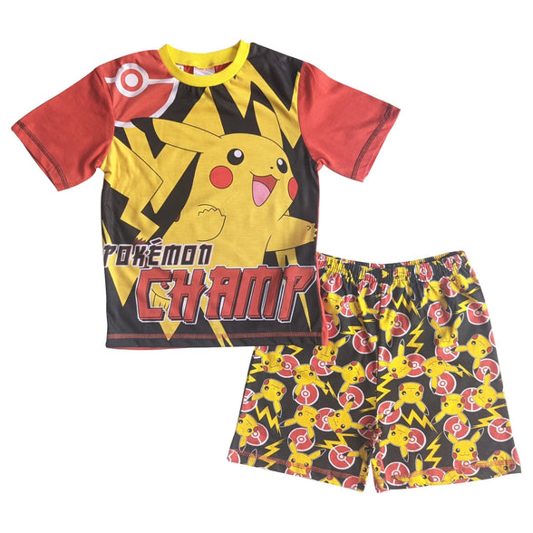 Pokemon Boys Shortie Pyjamas Set "Pikachu the Champ" 5-6 Years