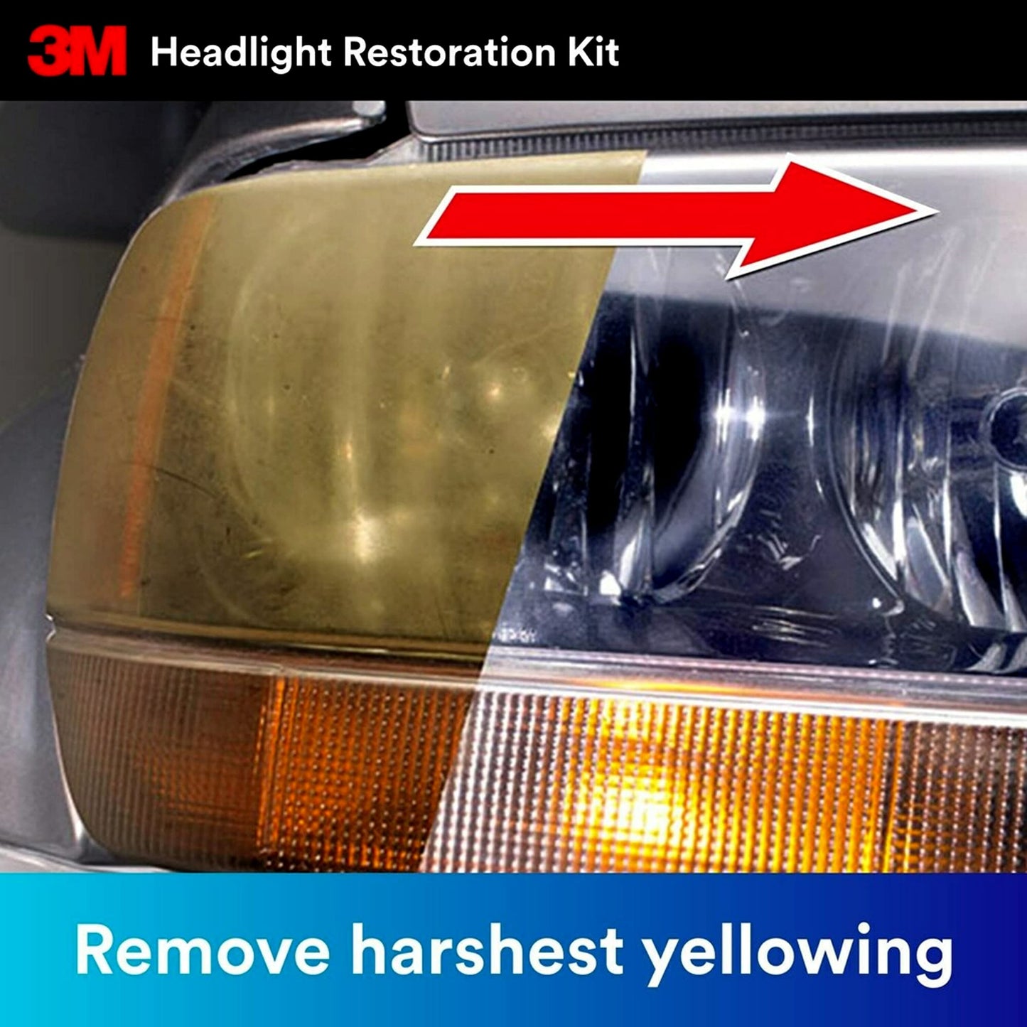 3M Headlight Restoration Kit, Heavy Duty 2-Pack, Easy Heavy Duty Car Headlight Restoration System, Headlight Cleaner and Restorer, Use With A Household Drill
