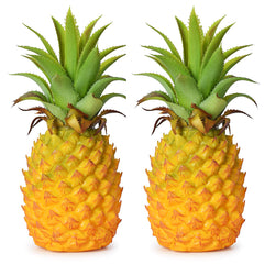 Lvydec 2 Pack Artificial Pineapple, Realistic Artificial Fruit Fake Pineapple for Home Cabinet Table Party Decoration (8.2" - 2 Pack)