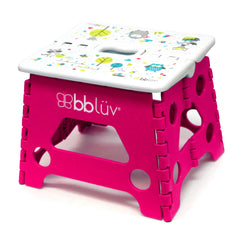 Bbluv Foldable Step Stool-Compact And Easy Clean Pink, Pink