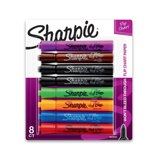 Sharpie 22480PP Flip Chart Markers, Bullet Tip, Assorted Colors, 8-Count