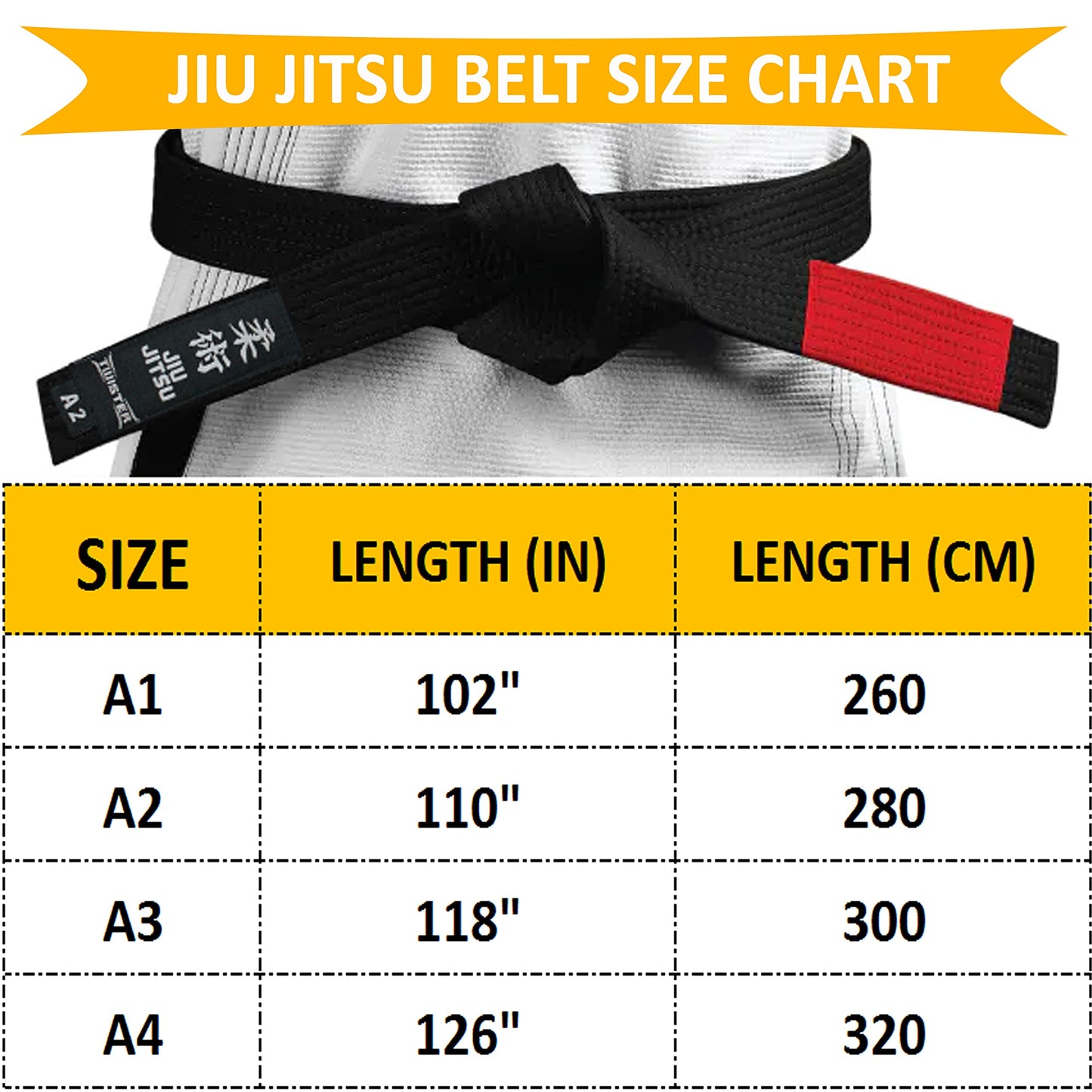 Twister Jiu Jitsu/BJJ Belts 1.5" Wide Premium Quality woven patch 9 stitching professional belts