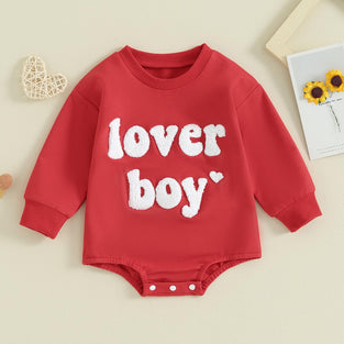 LAGKIYOJ Baby Girl Boy Valentines Day Outfits Long Sleeve Bubble Romper Newborn Sweatshirt Onesie Infant Spring Clothes