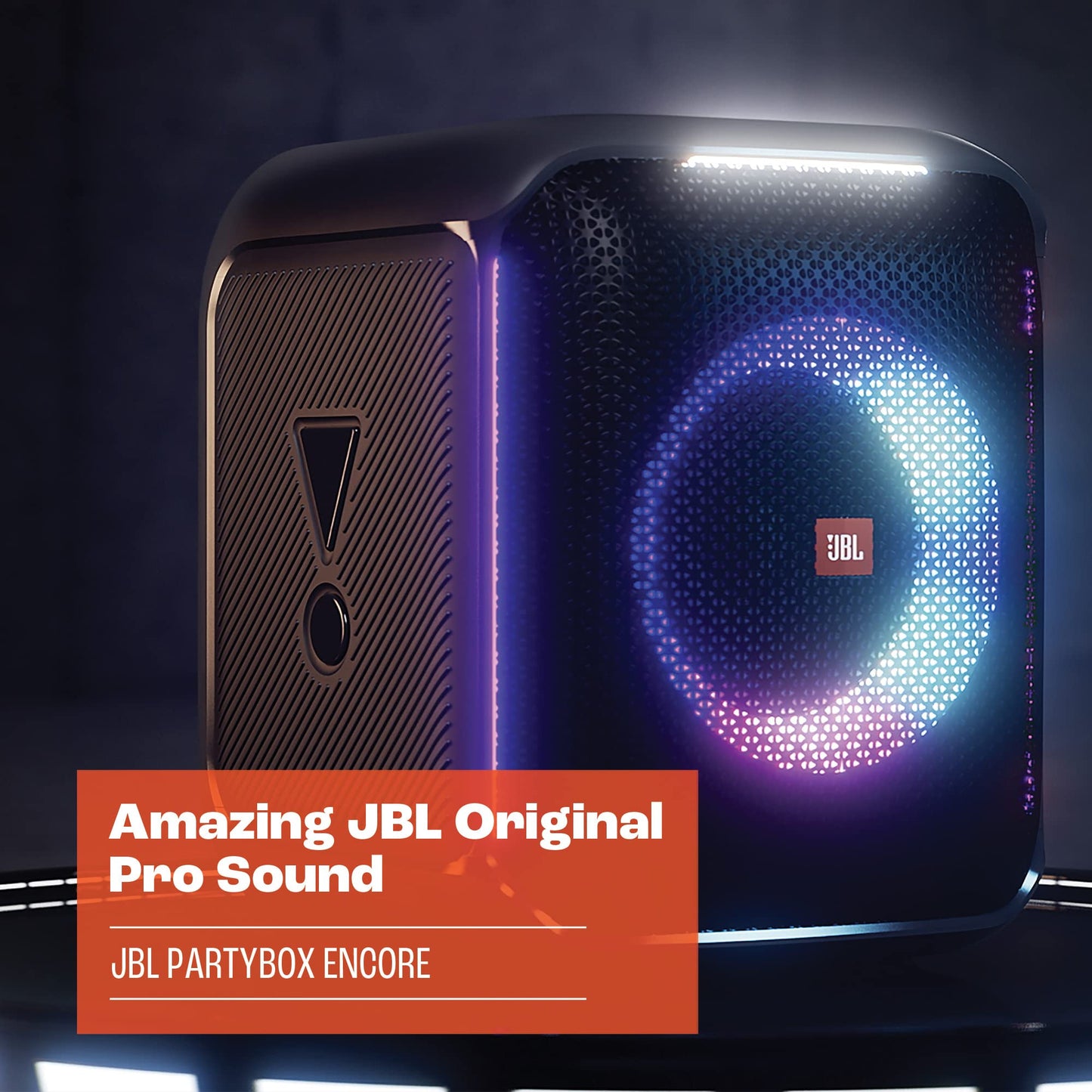 JBL Partybox Encore Portable Party Speaker with Digital Wireless Mic, 100W Powerful Sound, Dynamic Light Show, IPX Splash Proof, 10 Hours of Playtime, Multisource Playback - Black, JBLPBENCORE1MICUK