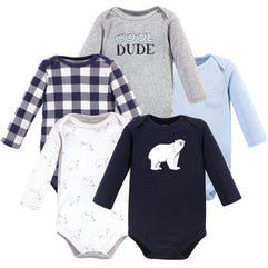 Hudson Baby Unisex Baby Long Sleeve Bodysuits T-Shirt Set (3-6 Months)