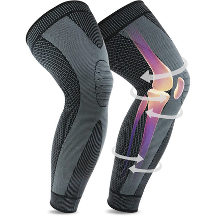 Full Leg Sleeve, Knee Braces for Knee Pain Women & Men, Knee Compression Sleeves, Knee Support for Meniscus Tear, ACL, Arthritis, Joint Pain Relief,Sport (Pair) (Large)