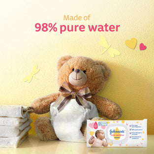 Johnson's Baby, Wipes, Extra Sensitive, 98% Pure Water, 2+1 Packs of 56 Wipes, 168 Count