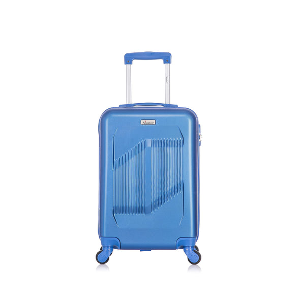 Senator Lightweight Durable ABS Suitcase Hard Shell Travel Luggage Trolley with 4 Quite Spinner Wheels and Combination Lock KH1085 (Carry-On 20-Inch, Pearl Blue)