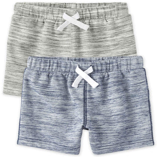 The Children's Place boys Toddler Boys Marled French Terry Shorts 2-Pack Shorts