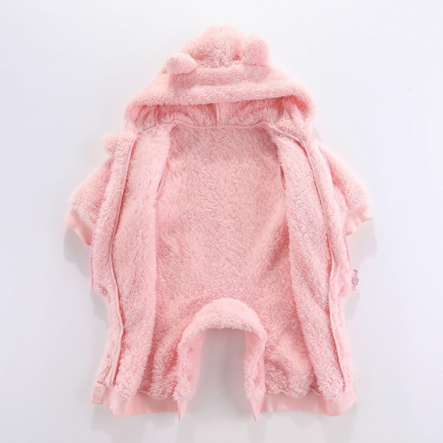 YMYDYFC Baby Fleece Hooded Romper Winter Outwear Jumpsuit Snowsuit Bear Ear Outfits for Boys Girls (3 -6 Months)