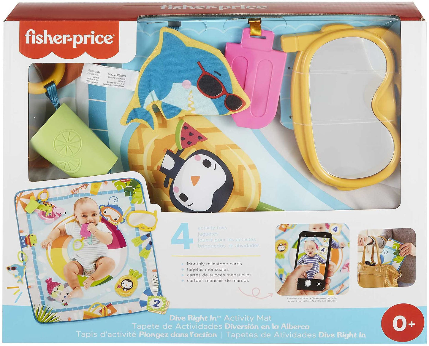 Fisher Price Dive Right In Activity Mat, Baby Playmat With Toys Grr44, Multicolour