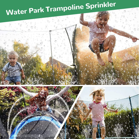 Trampoline Sprinkler, Leakproof Adjustable WaterWhirl Trampoline Accessories Easy to Set Fun Toy Outdoor Playset for Garden, Backyard, Water Park, Water Play Summer Games (15m)