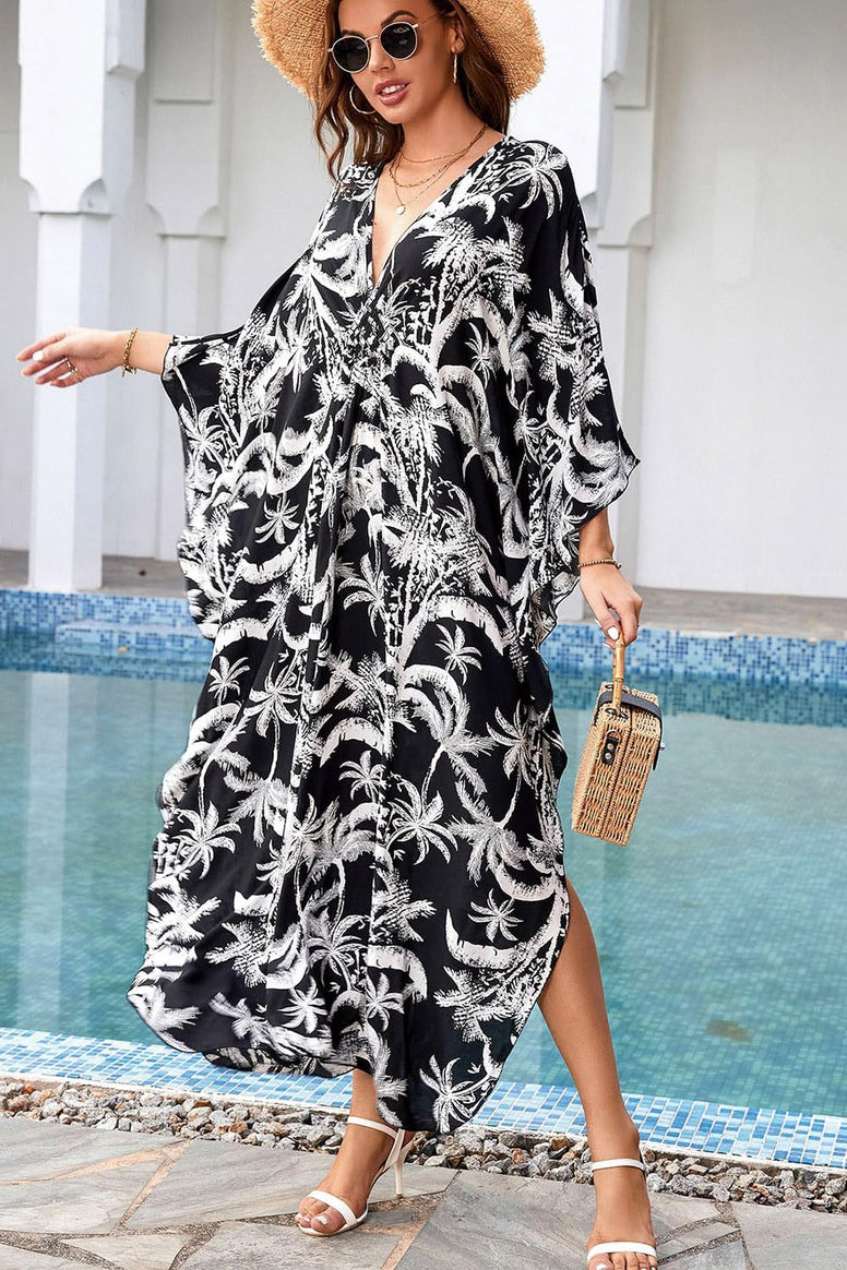 YouKD Summer Roomy Kaftan Dress Bohemian Beach Bikini Cover Ups Plus Size Robe for Women