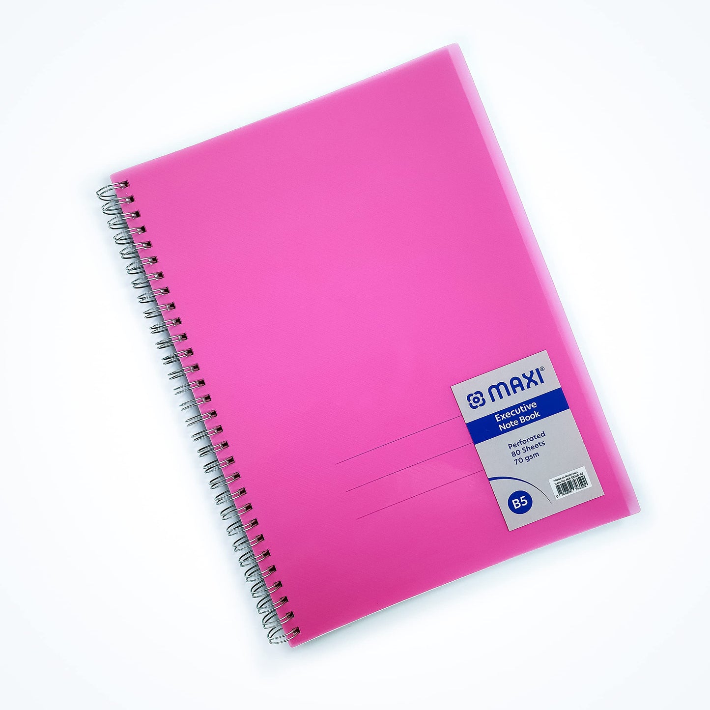 Maxi Wire Polypropylene Executive Notebook B5 80 Sheets, Assorted