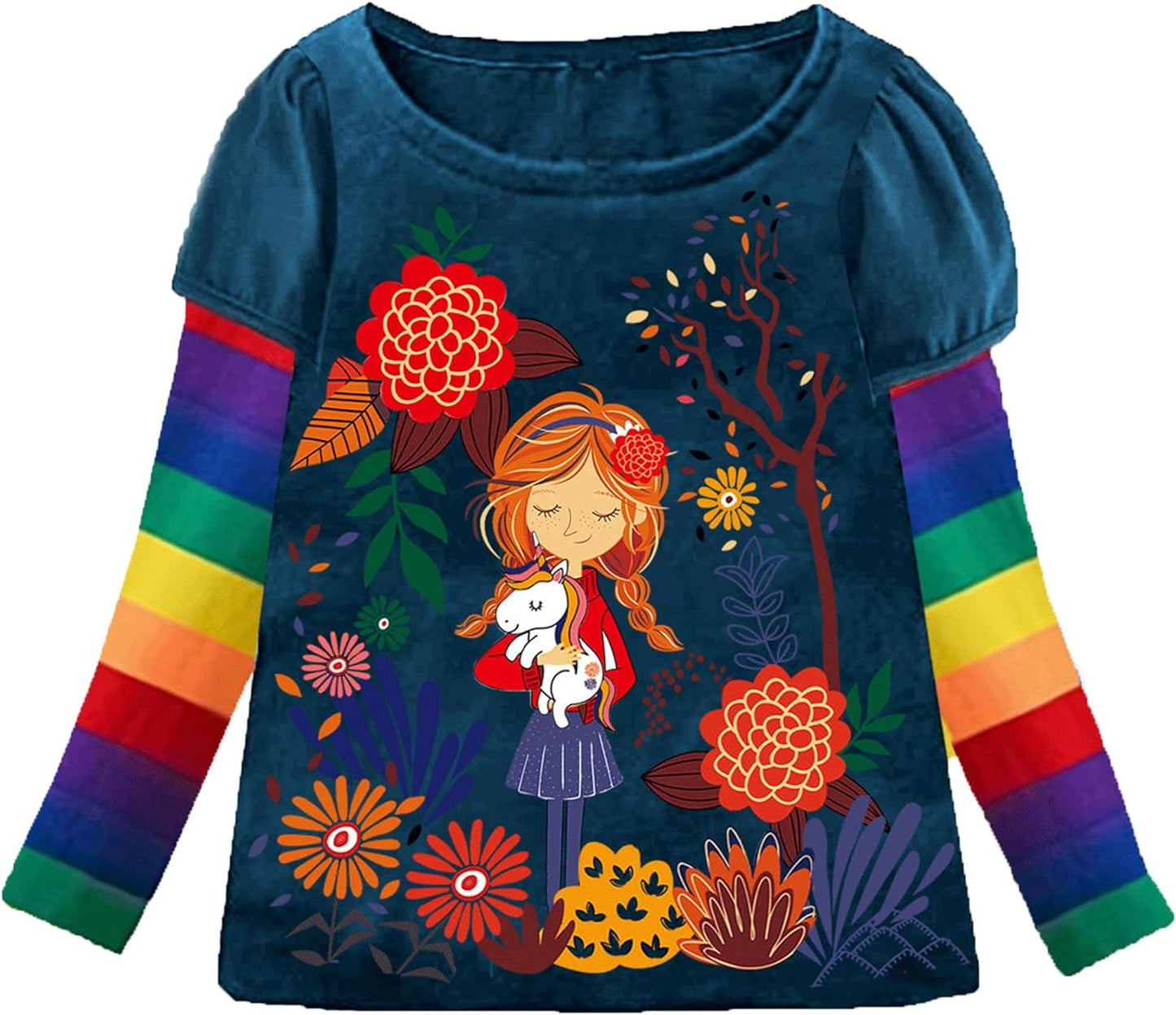 VIKITA Little Girls Cute Flower Long Sleeve T-Shirt Top for 1-8 Years