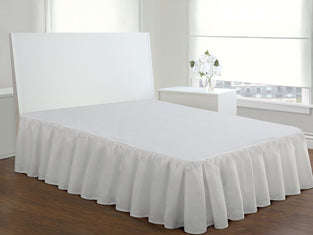 Fresh Ideas Bedding Ruffled Bed Skirt, Classic 14” Drop Length, Gathered Styling, Cali King, White