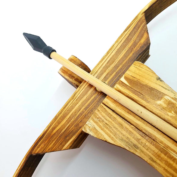 Adventure Awaits! - Handmade Wood Toy Crossbow Set - 10 Wood Arrows and a Quiver - for Outdoor Play