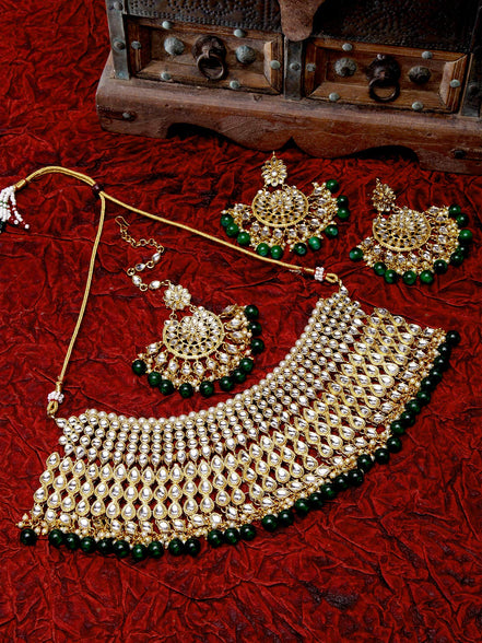 Shining Diva Fashion Latest Stylish Kundan Choker Wedding Party Traditional Bridal Necklace Jewellery Set for Women