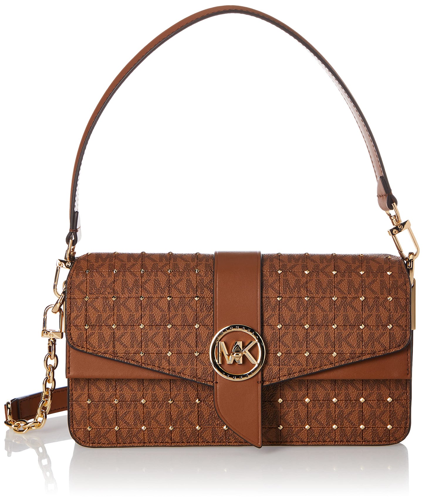 Michael Kors womens Greenwich Small Color-Block Logo and Saffiano Leather Crossbody Bag