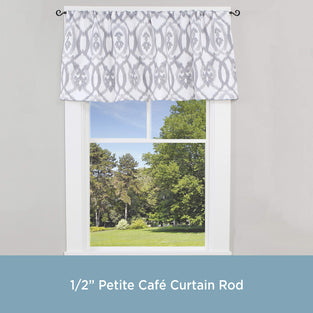 Kenney KN55119 Medieval Hook Petite Café Decorative Window Curtain Rod, 28 to 48-Inch, Black