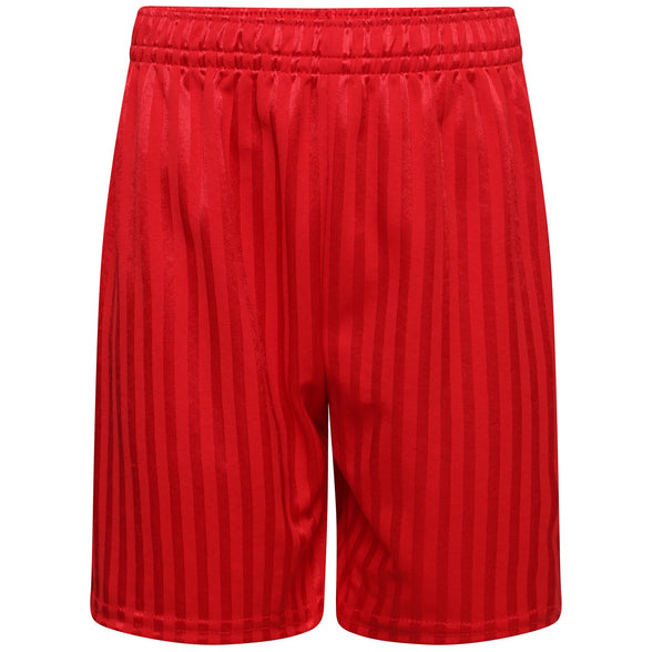 Lyallpur Unisex Red PE School Shadow Stripe Shorts Boys Girls Adult Football Gym Sports Short