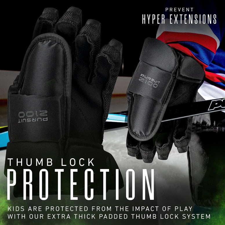 Franklin Sports Ice Hockey Gloves - 10" Youth Gloves - Thumb Lock System - Flexible Full Motion Cuff - Perfect for Kids!