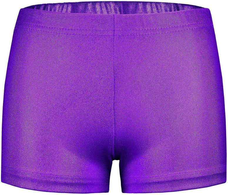 SEAUR - Girls Shorts for Dance Metallic Shiny Ballet Dance Shorts Stretch Slim Fit Athletic Gymnastics Short Performance Hot Pants for Ages 3-12