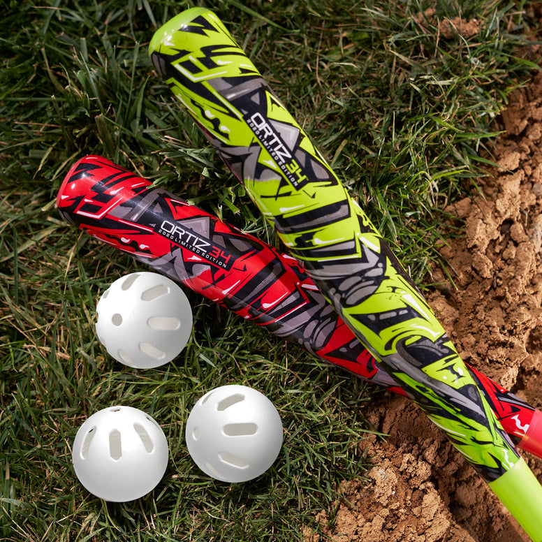 Ortiz34 Grand Slam Set- Graffiti Plastic Bat, 3 Balls, 4 Throw Down Bases