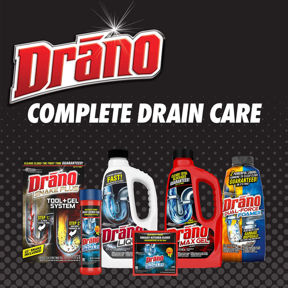 Drano Max Gel Drain Clog Remover and Cleaner for Shower or Sink Drains, Unclogs and Removes Hair, Soap Scum, Blockages,32oz