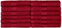 NatureMark 12 Guest Towels, 100Percent Cotton, Burgundy Red, Pack of 12-30 x 50 cm