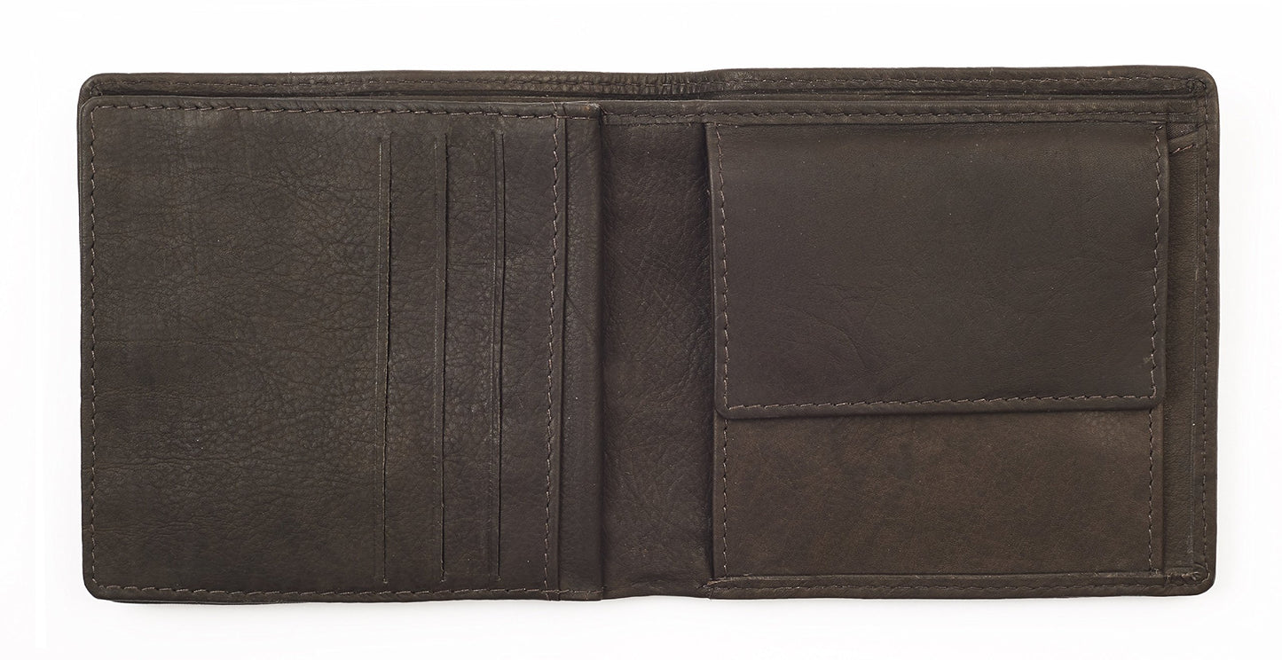 Zippo Men's Leather Accessories Coin Pouch, 11 cm, Mocha & Grey