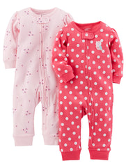 Simple Joys by Carter's Baby Girls' Cotton Footless Sleep and Play, Pack of 2 (3-6 Months)