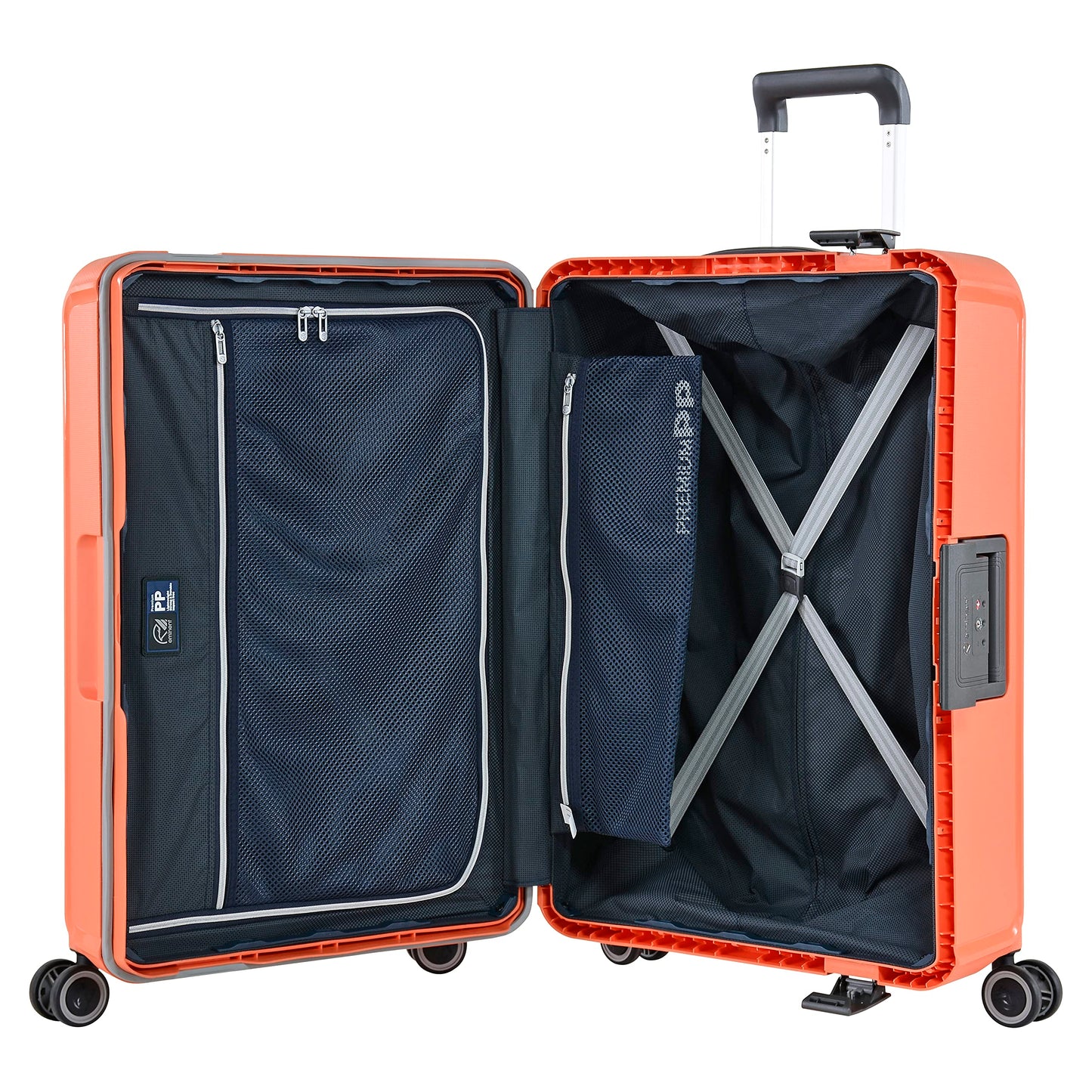 Eminent Checked Luggage 28 Inches – Polypropylene Hard Case Luggage Sets with 4 Double Spinner Wheels TSA Lock (Checked Luggage 28-Inch, Orange)