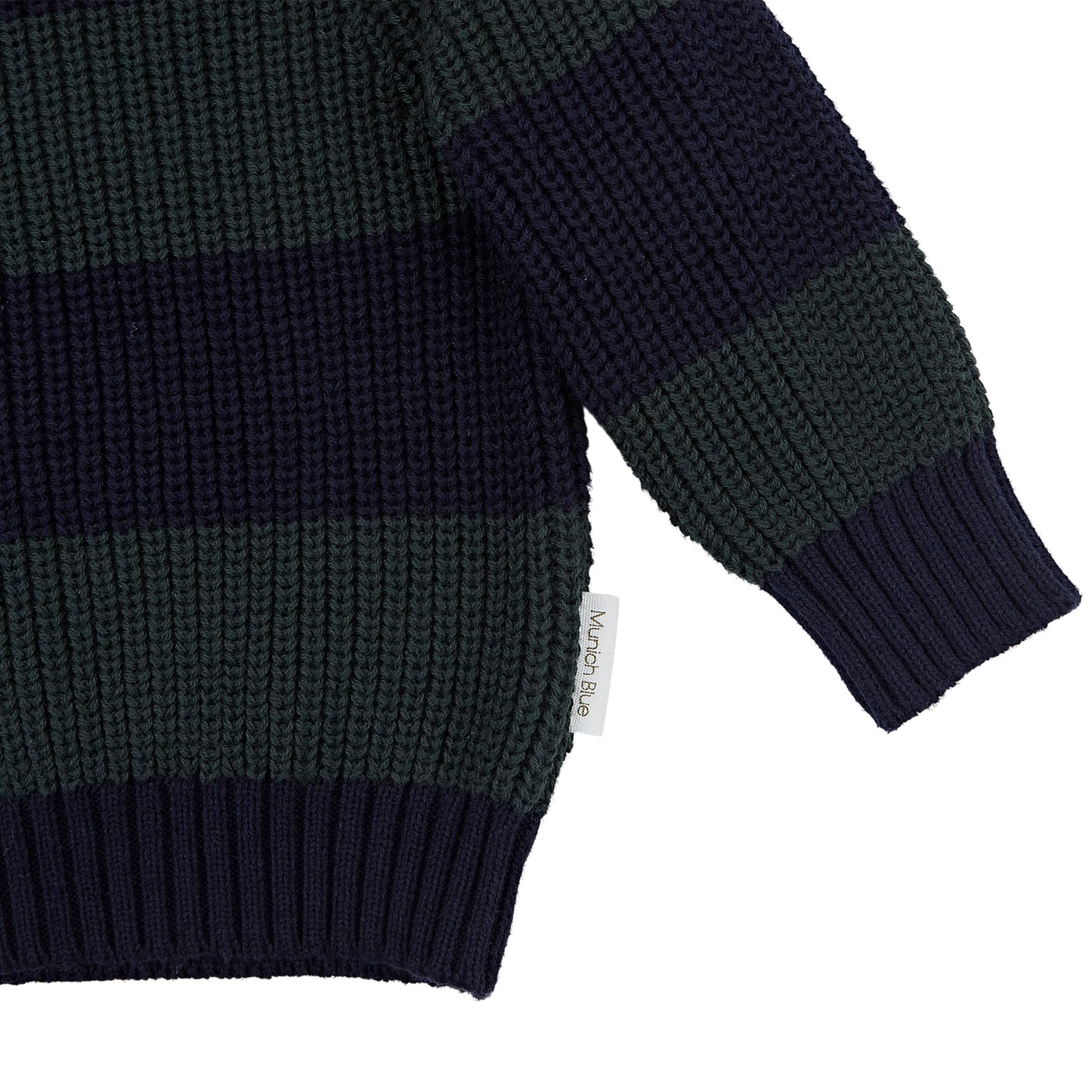 Australian-Designed Green & Blue Stripe Cotton Sweater for Toddler Boys (3-6 Months)