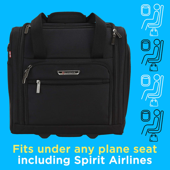 TPRC 15" Smart Under Seat Carry-On Luggage with USB Charging Port