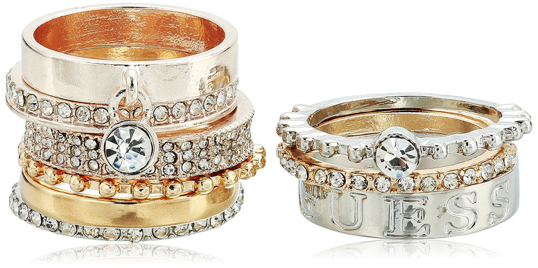 GUESS Womens Nine-Piece Band Stacker Set Ring