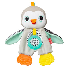 Infantino Cuddly Teether Penguin For Sensory Exploration - Silicone Teether, Teething Relief