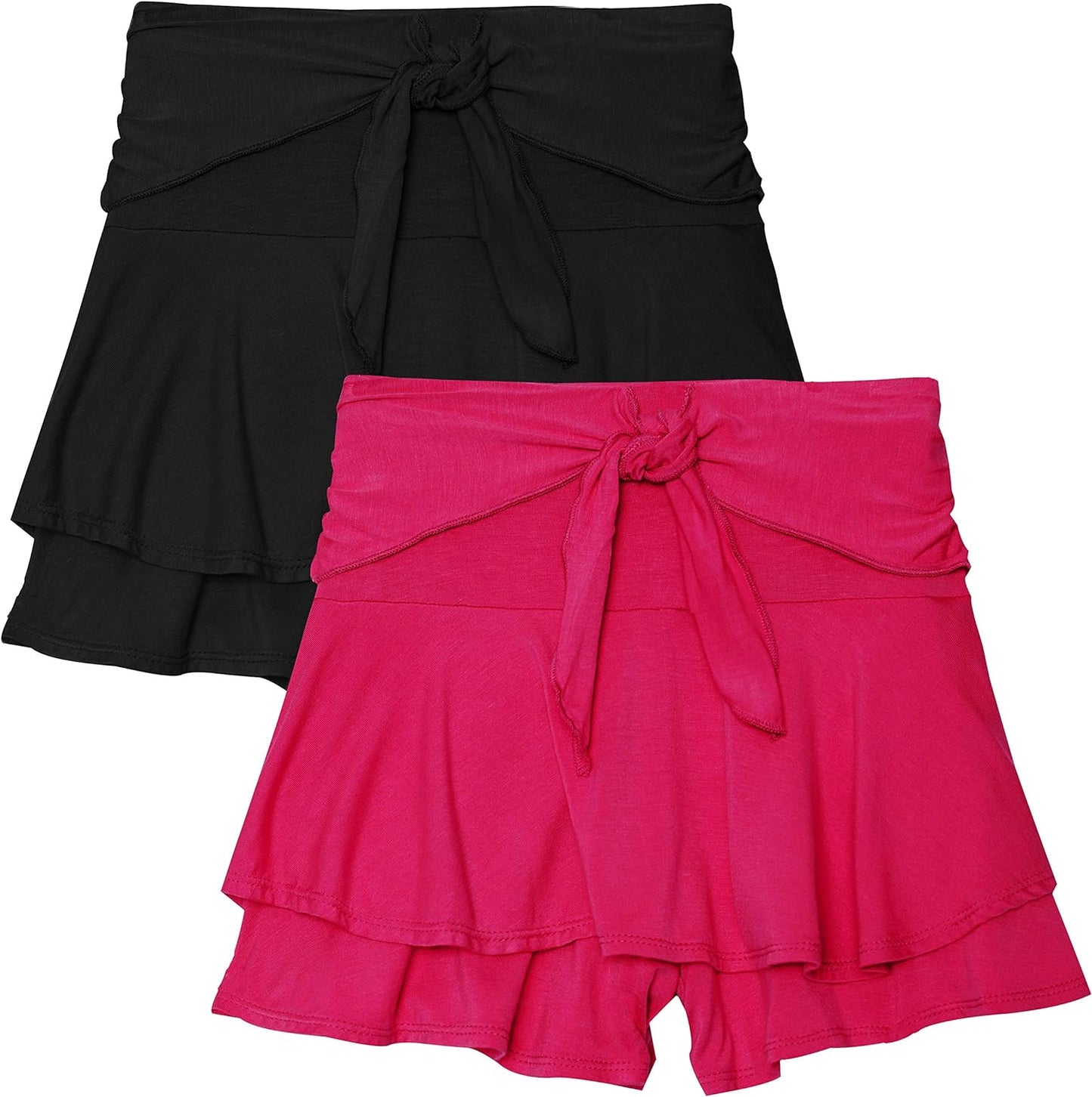 KIDPIK Fun & Flairy Skirt & Active Short Hybrid - Choose from Stripe Knit, Double Ruffles, Front Tie or Basic Skater Swing