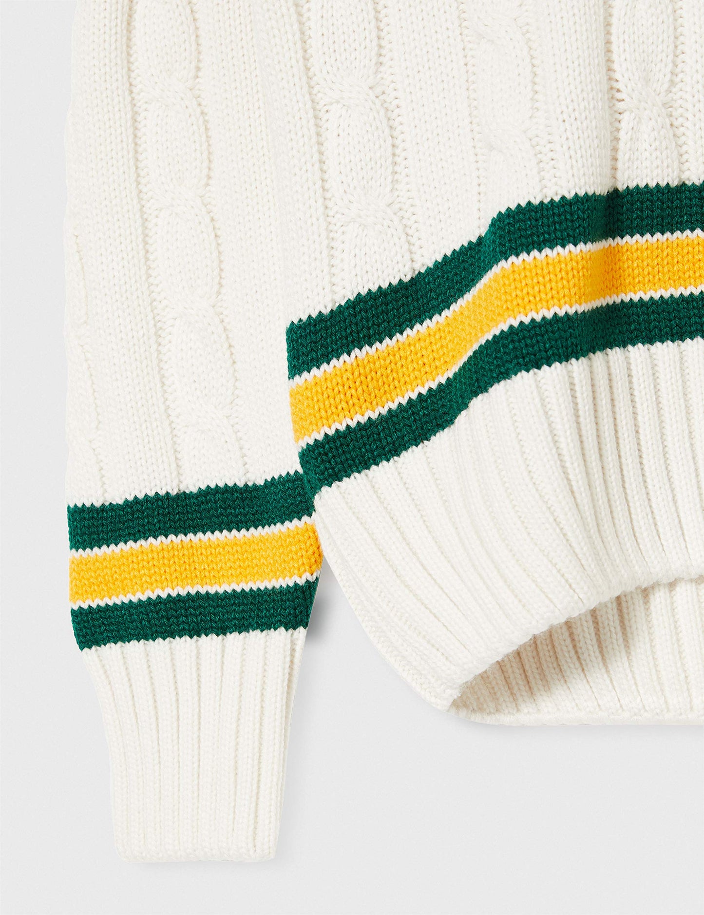 GM Cricket Sweater Green/Yellow Small Boys