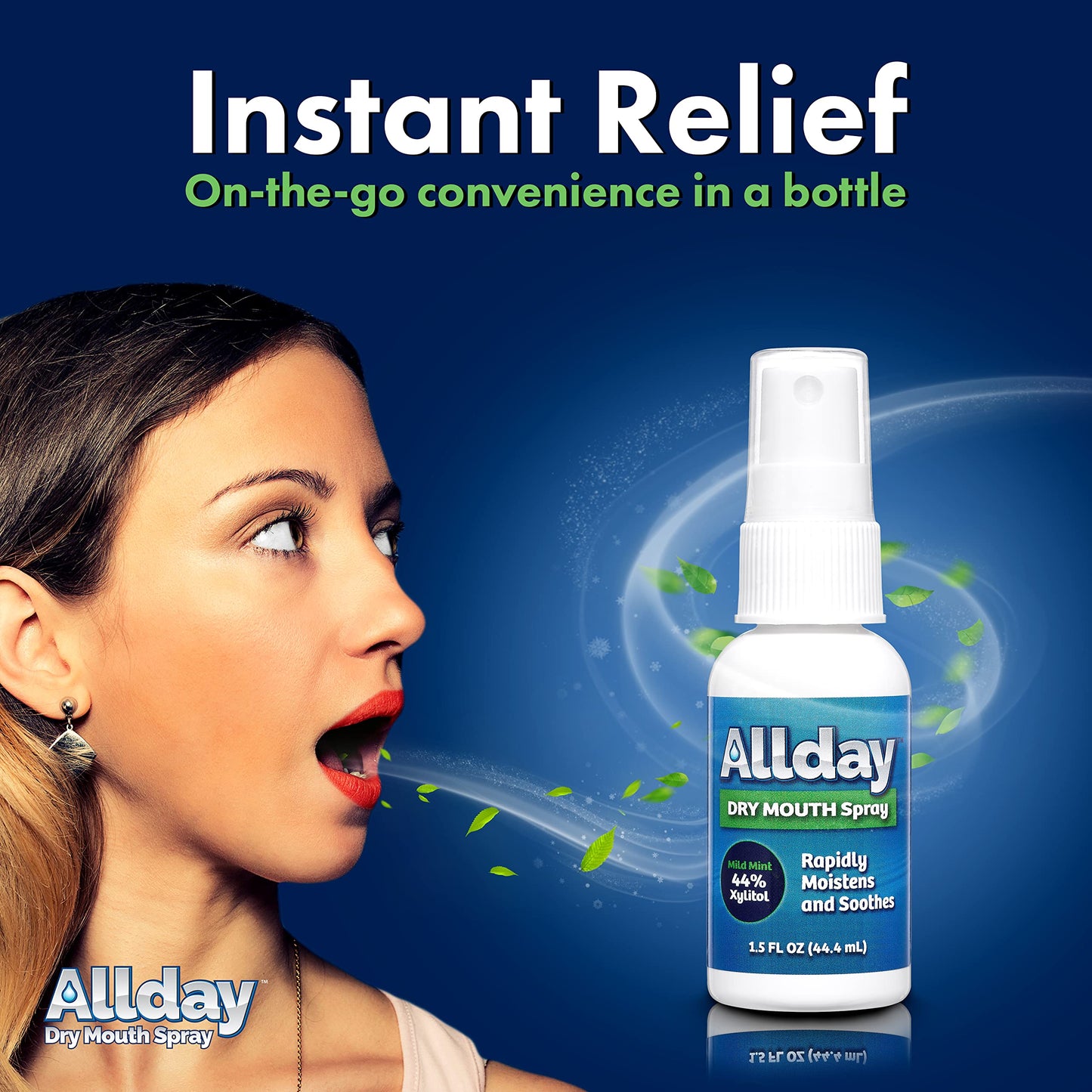 Allday Dry Mouth Spray - Maximum Strength Xylitol, Fast Acting, Non-Acidic (Pack of 2)