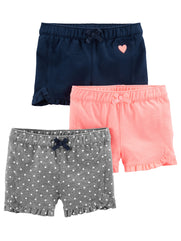 Simple Joys by Carter's Baby Girls' 3-Pack Knit Shorts (18 Months)