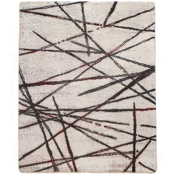 Leesentec Area Rugs Soft Modern Rug Carpet Geometric Stripe Rug Non Slip Cashmere Rug for Bedroom Living Room Floor Mat (Beige, 160 x 200 cm)