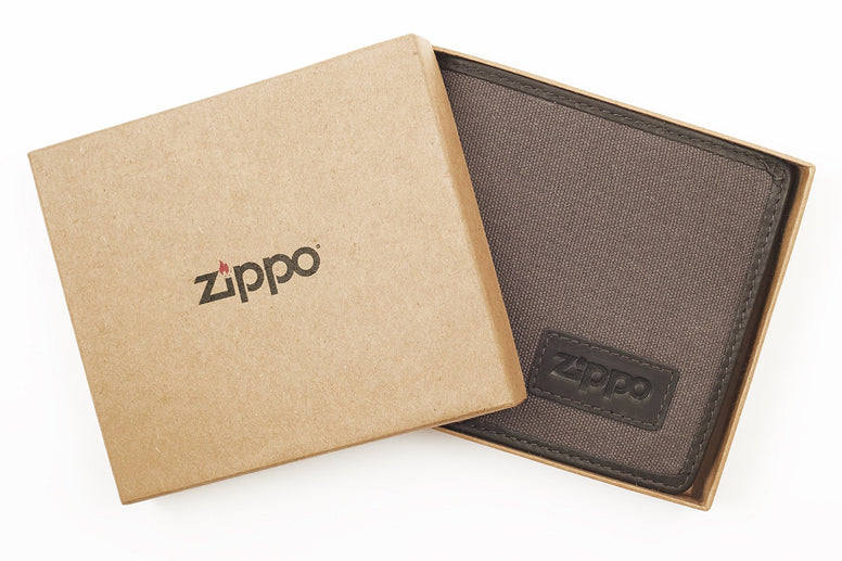 Zippo Men's Leather Accessories Coin Pouch, 11 cm, Mocha & Grey
