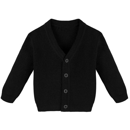 Lilax Baby Boys Basic Long Sleeve V-Neck Classic Knit Cardigan Sweater 3-6M