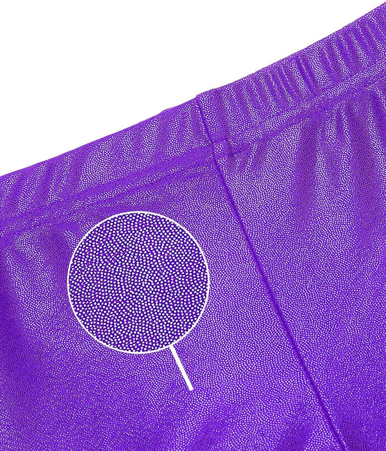 SEAUR - Girls Shorts for Dance Metallic Shiny Ballet Dance Shorts Stretch Slim Fit Athletic Gymnastics Short Performance Hot Pants for Ages 3-12